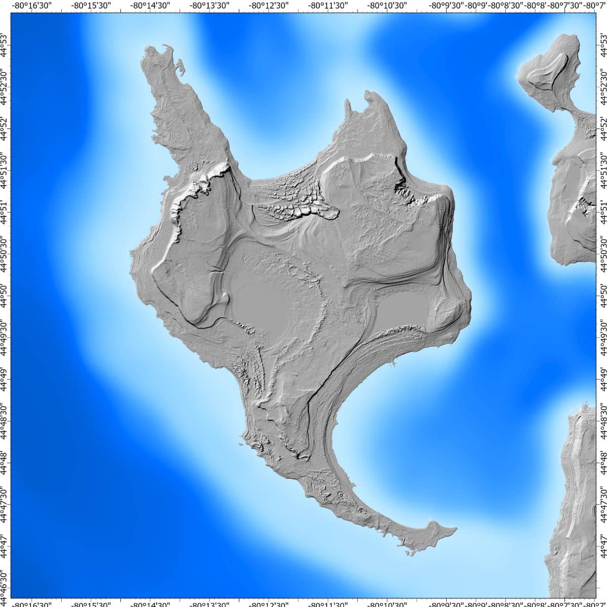 Topographic map of Antarctica's terrain