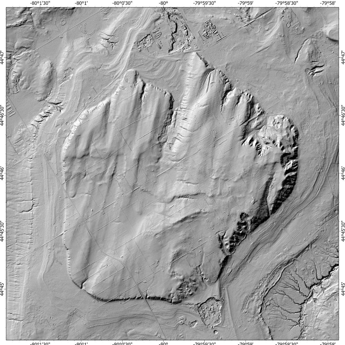 Topographic map of a landform
